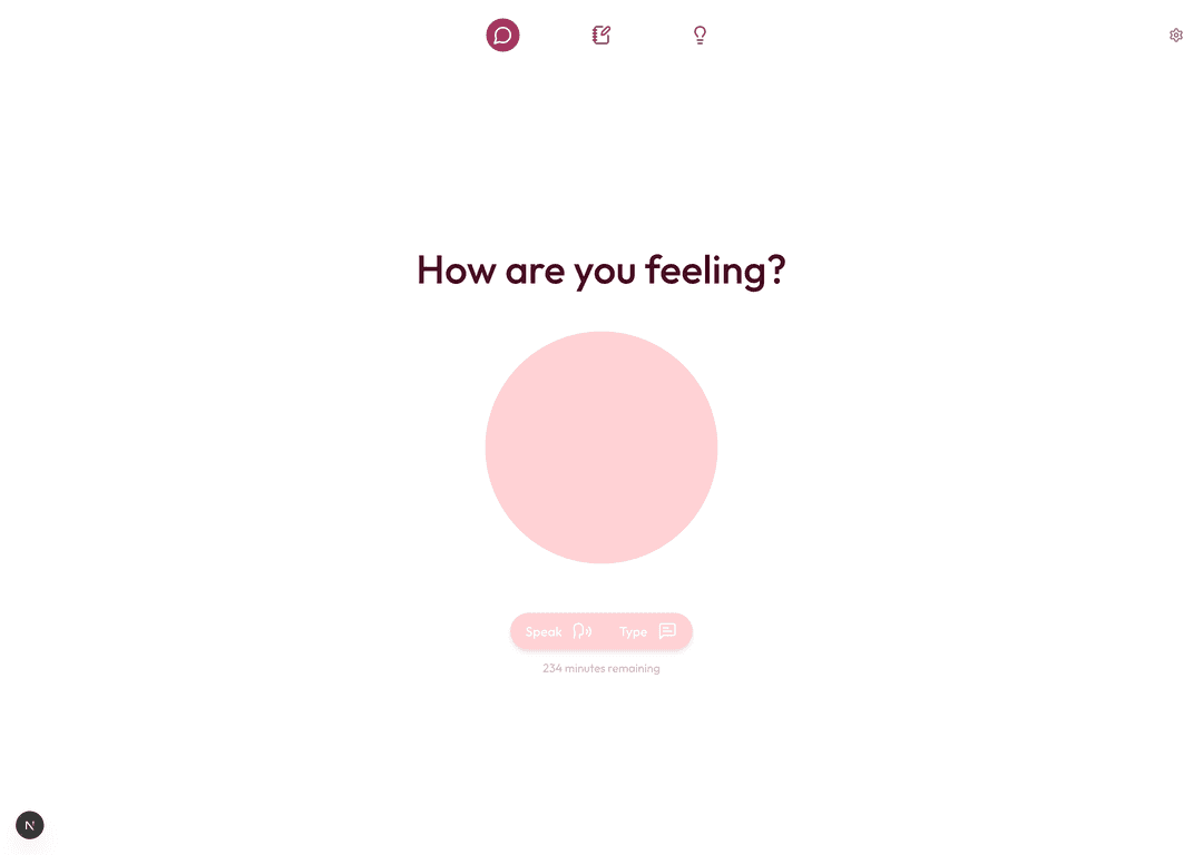 AI Therapy App Interface